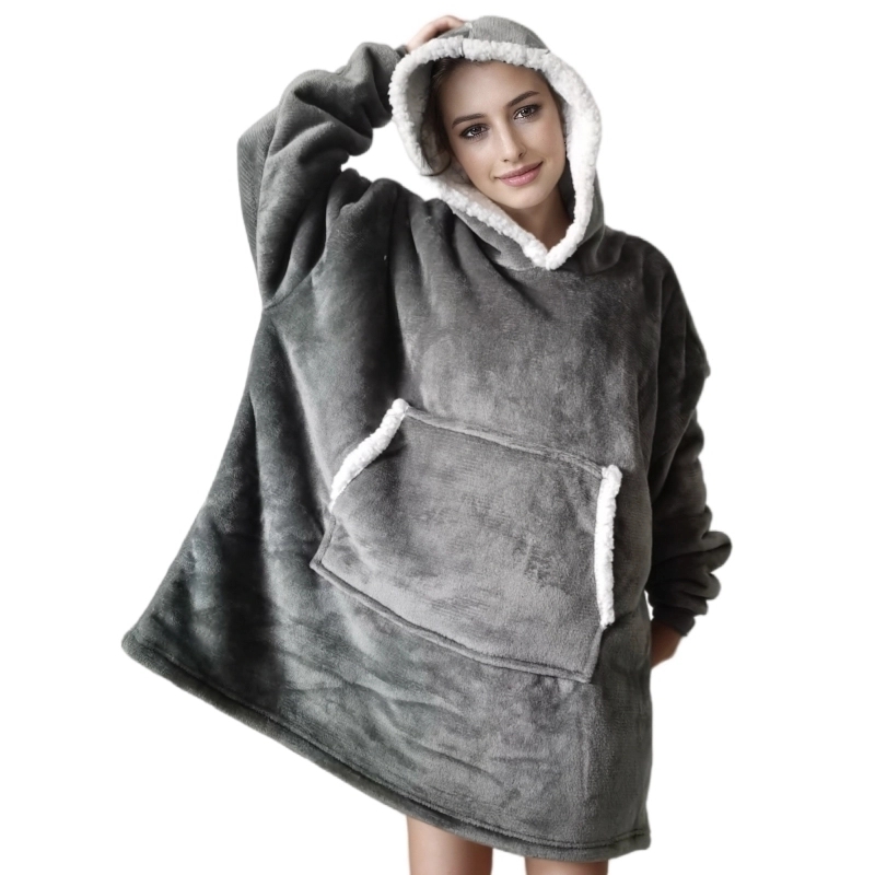 Wearable Adult Super Soft Flan - Sherpa Hoodie Fleece บทวิจารณ์และราคา