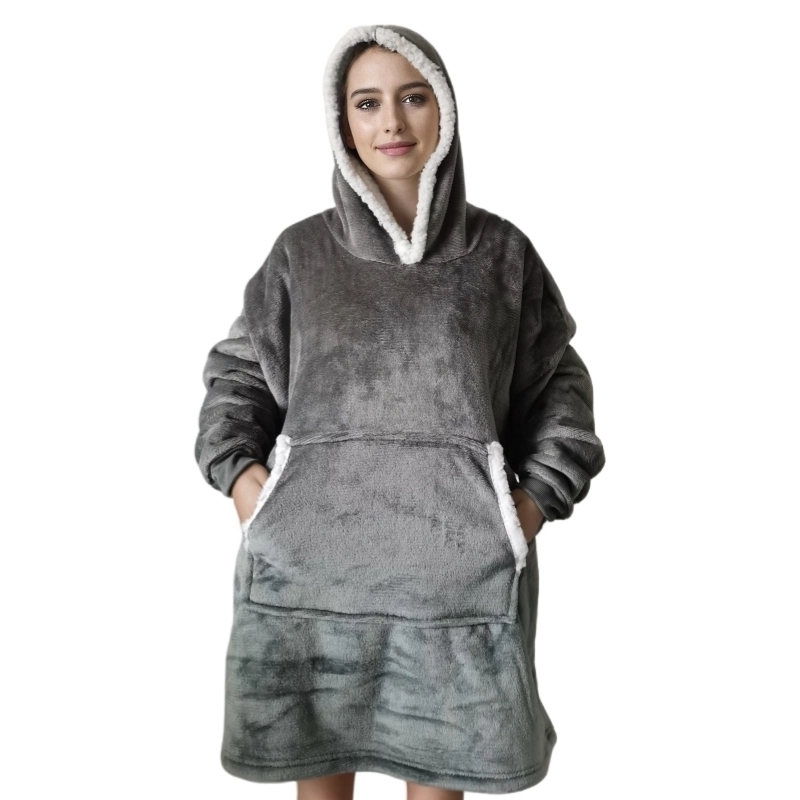 Wearable Adult Super Soft Flan - Sherpa Hoodie Fleece บทวิจารณ์และราคา