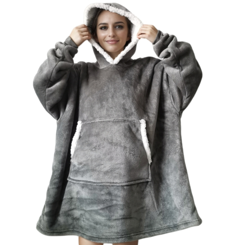 Wearable Adult Super Soft Flan - Sherpa Hoodie Fleece บทวิจารณ์และราคา