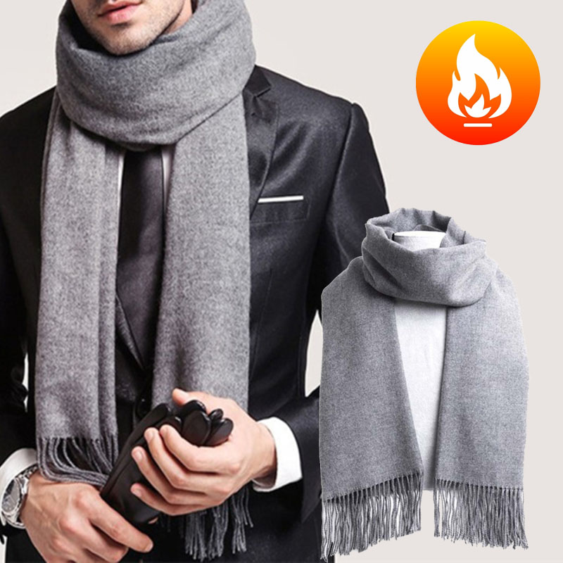 Autumn And Winter Solid Color  - Wool Scarf Men บทวิจารณ์และราคา