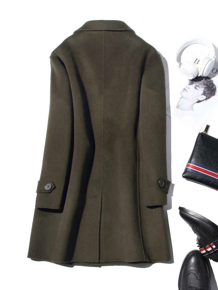 AYUNSUE 100% Wool Coat Men Aut - Wool Coat Peacoat บทวิจารณ์และราคา