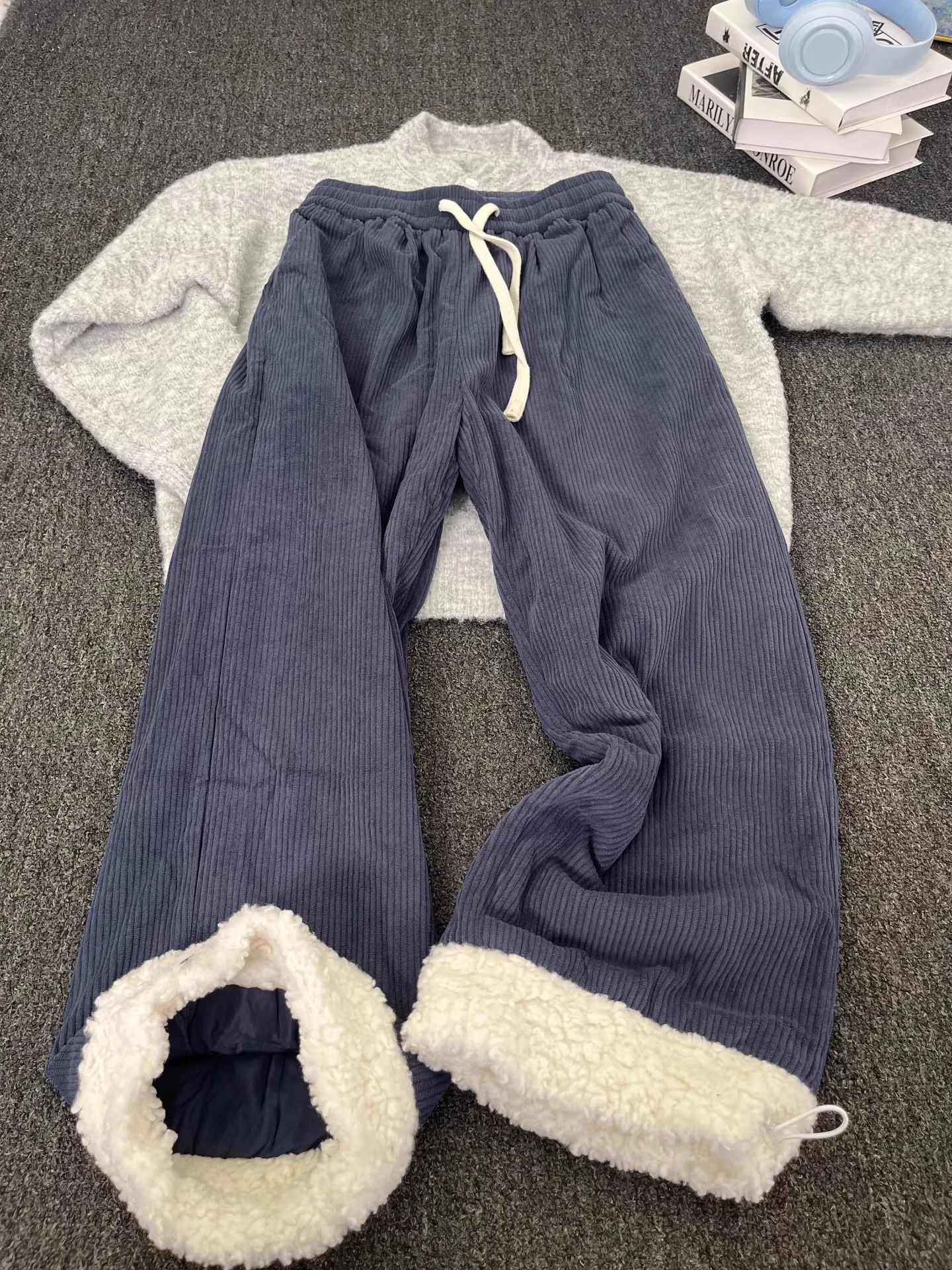 Thiened Winter Snowboard Pants - Corduroy Pant Warm บทวิจารณ์และราคา