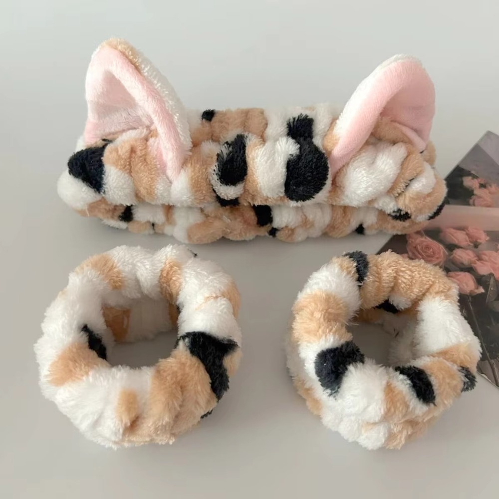 3pcs/set Leopard Print Cute Ca - Winter Headband Fleece บทวิจารณ์และราคา
