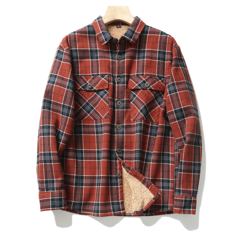Men's Plaid Flannel Shirts Jac - Flannel Shirt Lined บทวิจารณ์และราคา