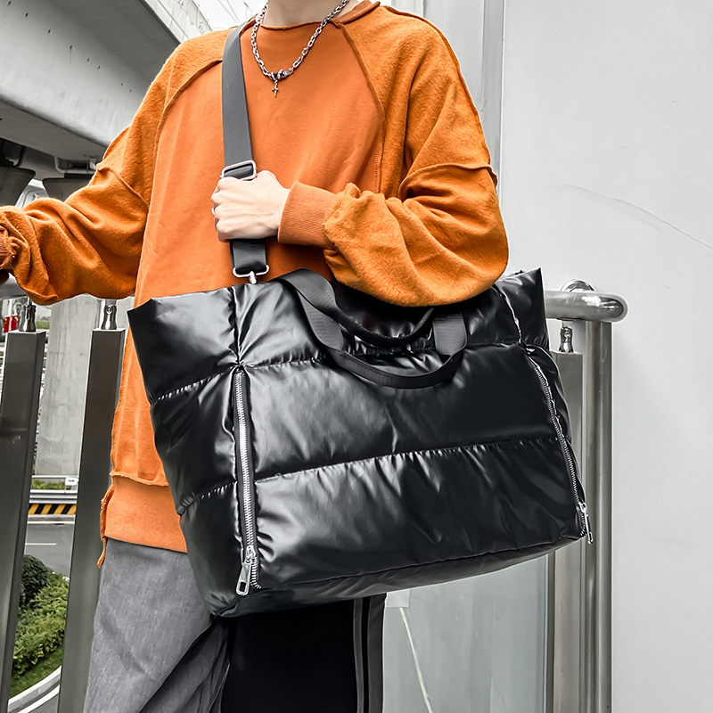 Women Y2k Silver Shoulder Bag  - Down Jacket Packable บทวิจารณ์และราคา