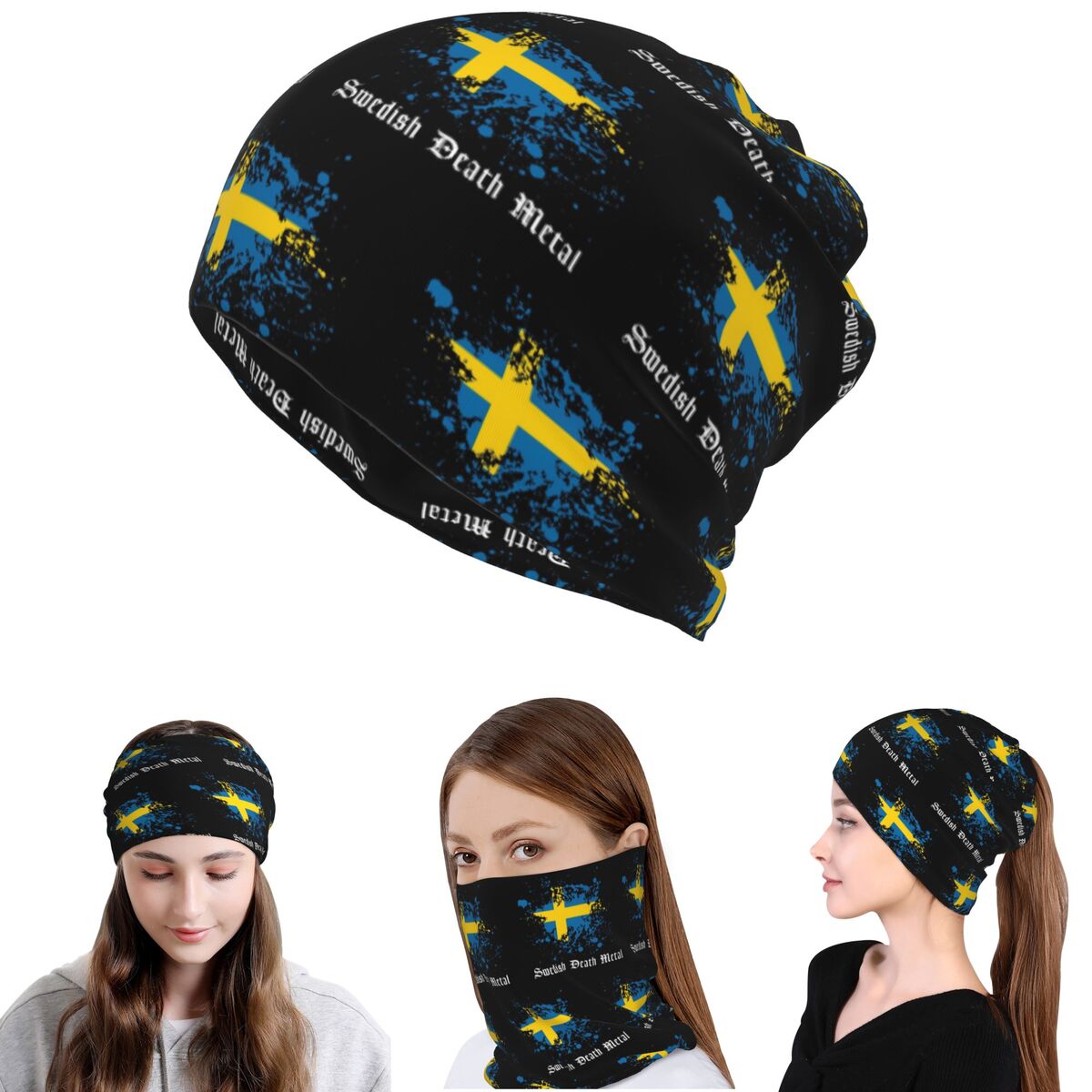 Swedish Death Metal Band Black - Knit Beanie Hat Warm บทวิจารณ์และราคา