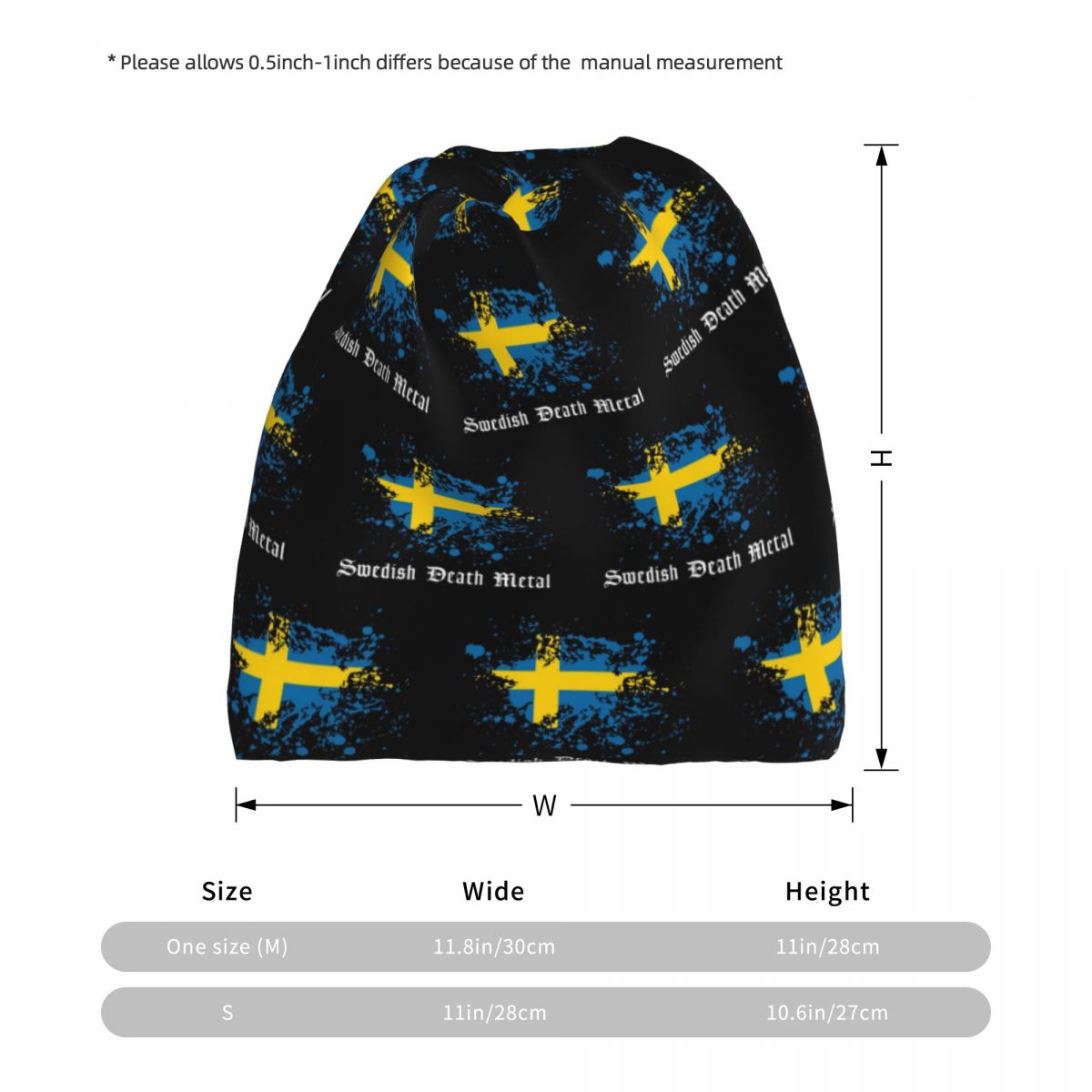 Swedish Death Metal Band Black - Knit Beanie Hat Warm บทวิจารณ์และราคา