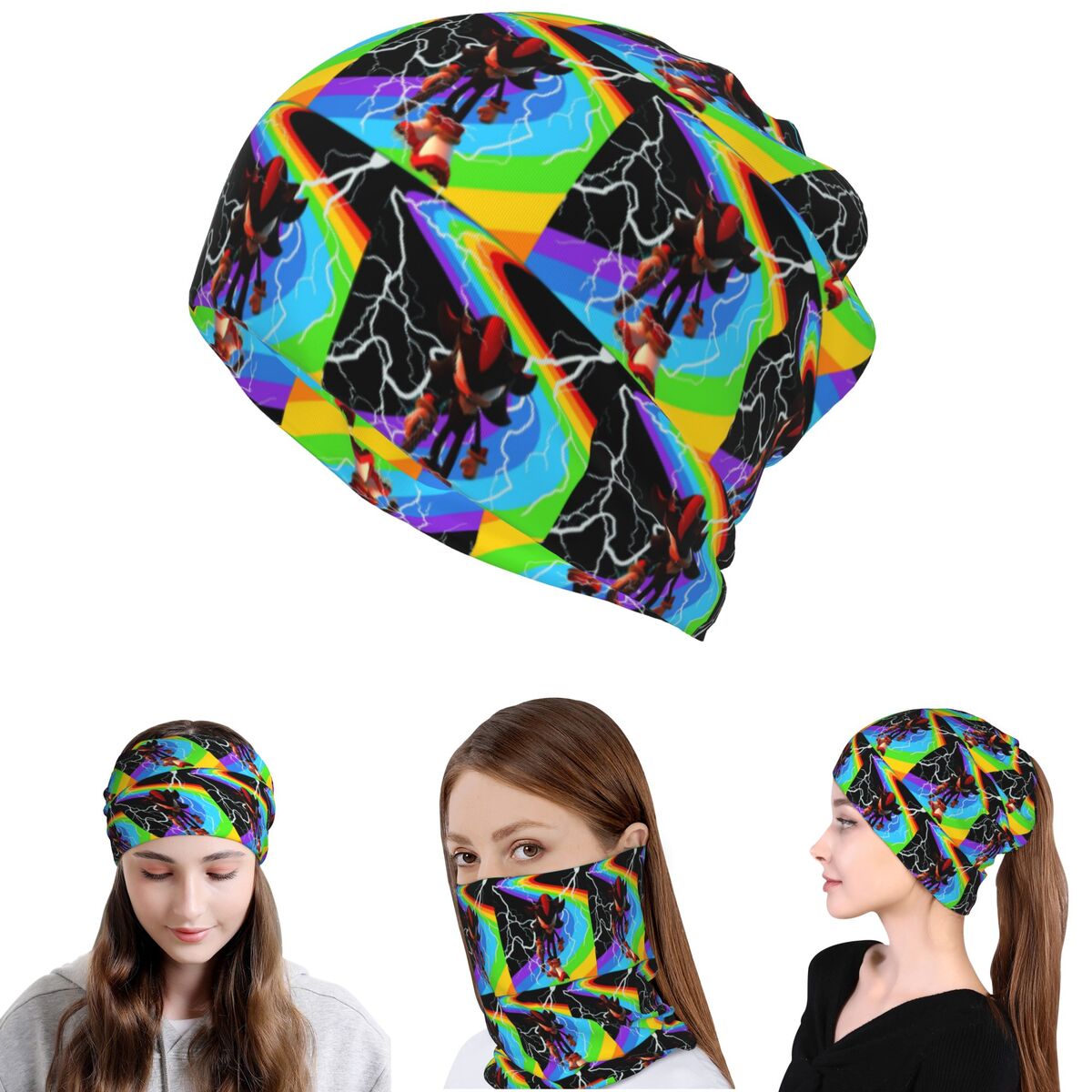 Shadow The Hedgehog Bandana Ne - Knit Beanie Hat Warm บทวิจารณ์และราคา