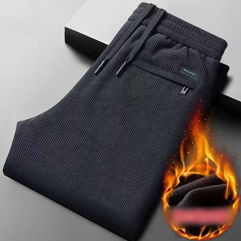 Black gray men's corduroy and  - Corduroy Pant Warm บทวิจารณ์และราคา