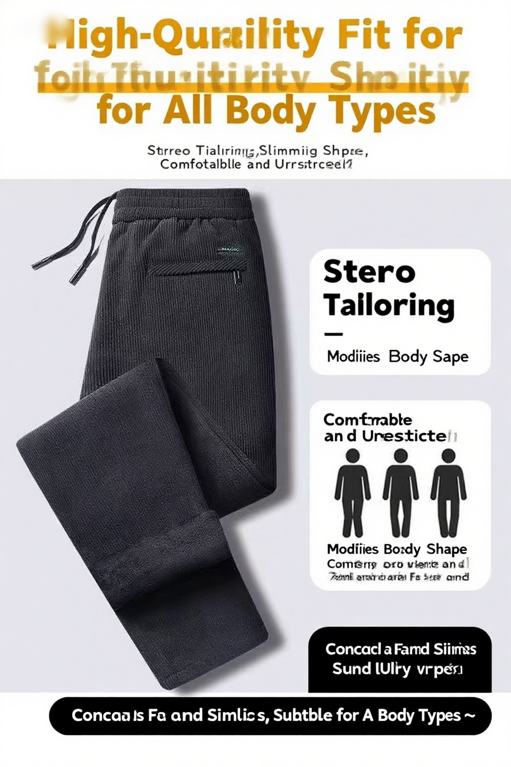 Black gray men's corduroy and  - Corduroy Pant Warm บทวิจารณ์และราคา
