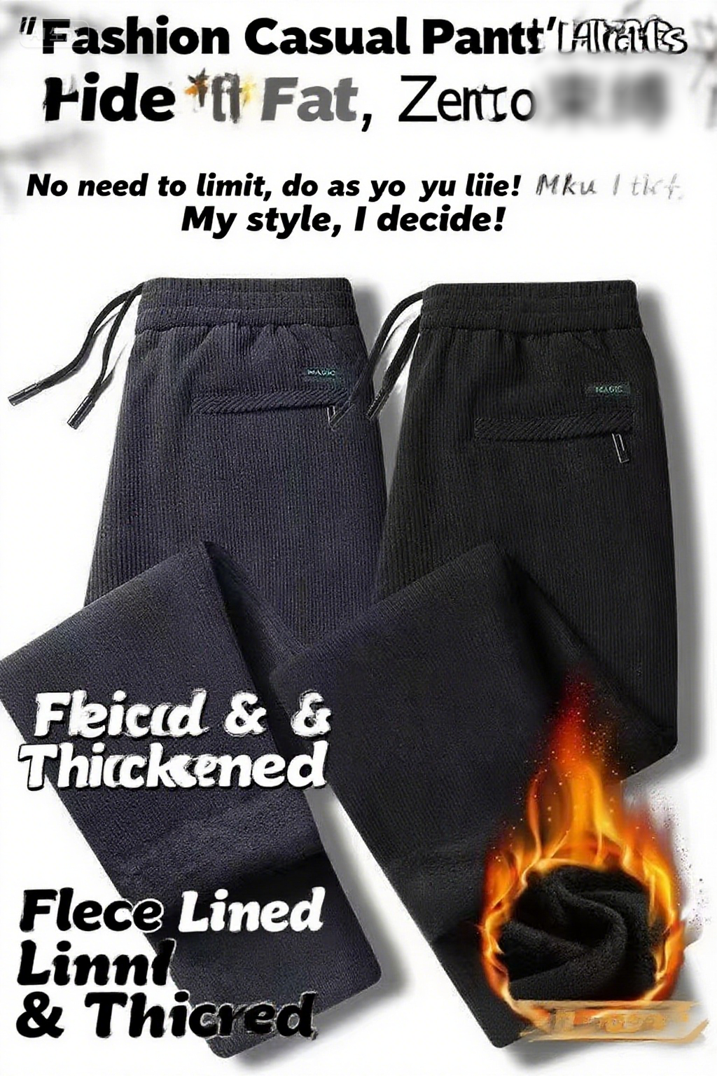 Black gray men's corduroy and  - Corduroy Pant Warm บทวิจารณ์และราคา