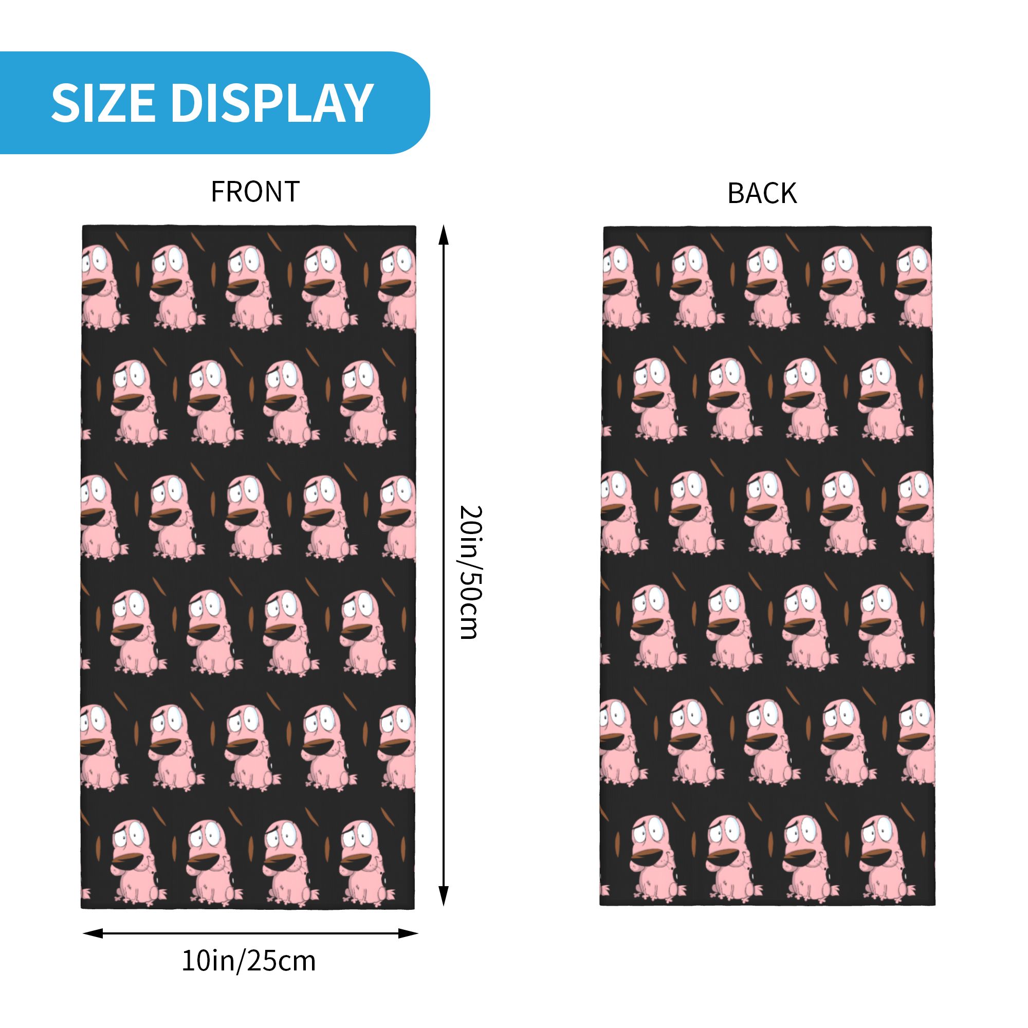 Custom Cartoon Courage Dog Win - Neck Gaiter Fleece บทวิจารณ์และราคา