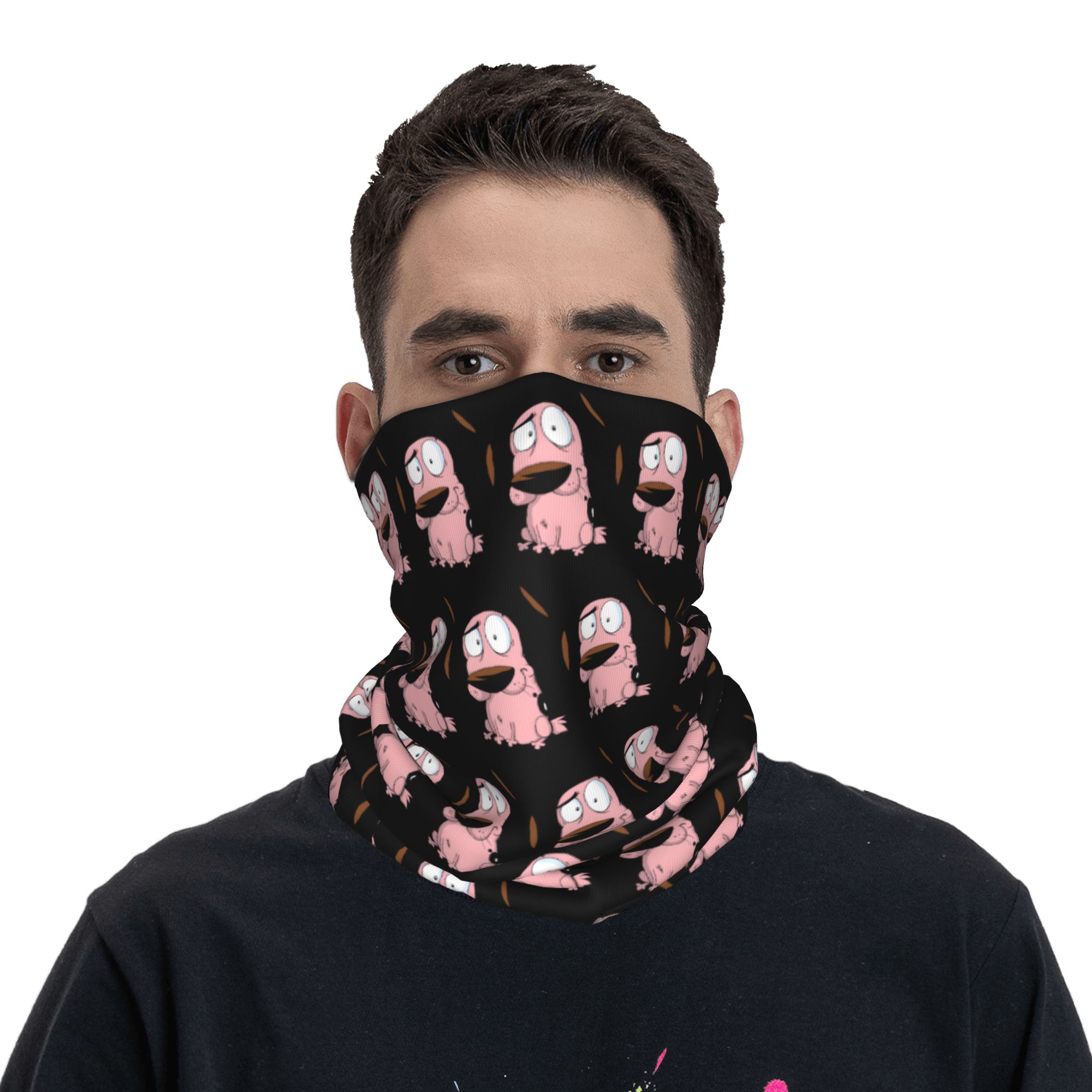Custom Cartoon Courage Dog Win - Neck Gaiter Fleece บทวิจารณ์และราคา