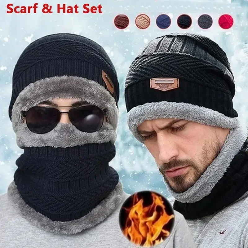 Winter Knit Hat & Scarf Set fo - Wool Scarf Men บทวิจารณ์และราคา