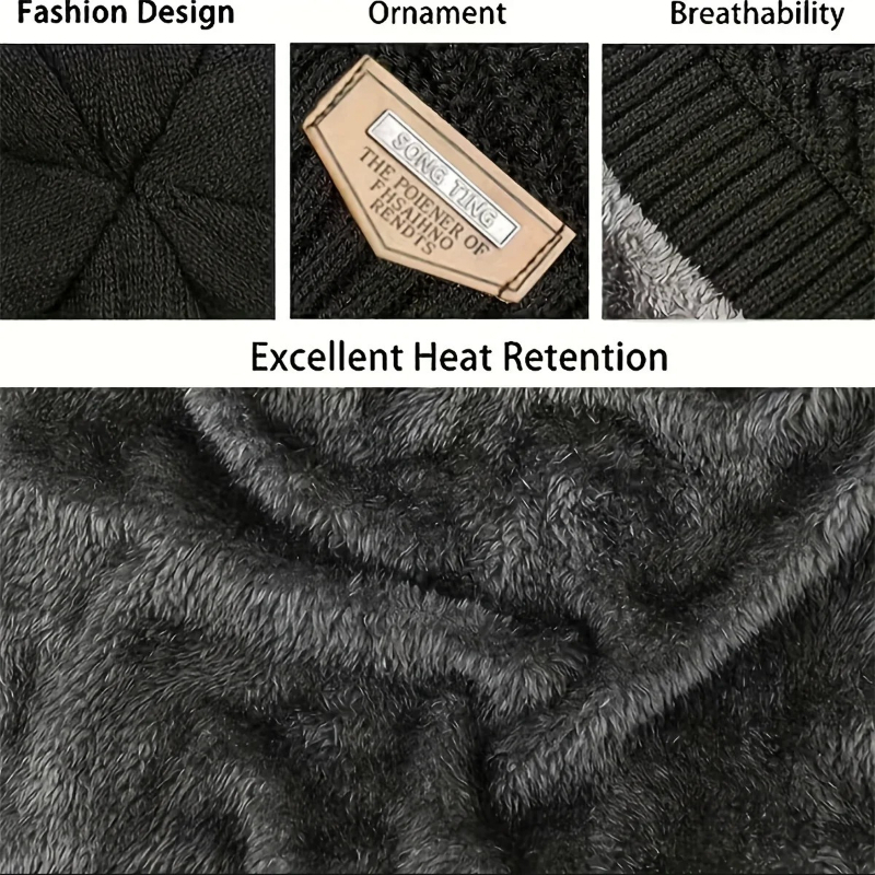 Winter Knit Hat & Scarf Set fo - Wool Scarf Men บทวิจารณ์และราคา