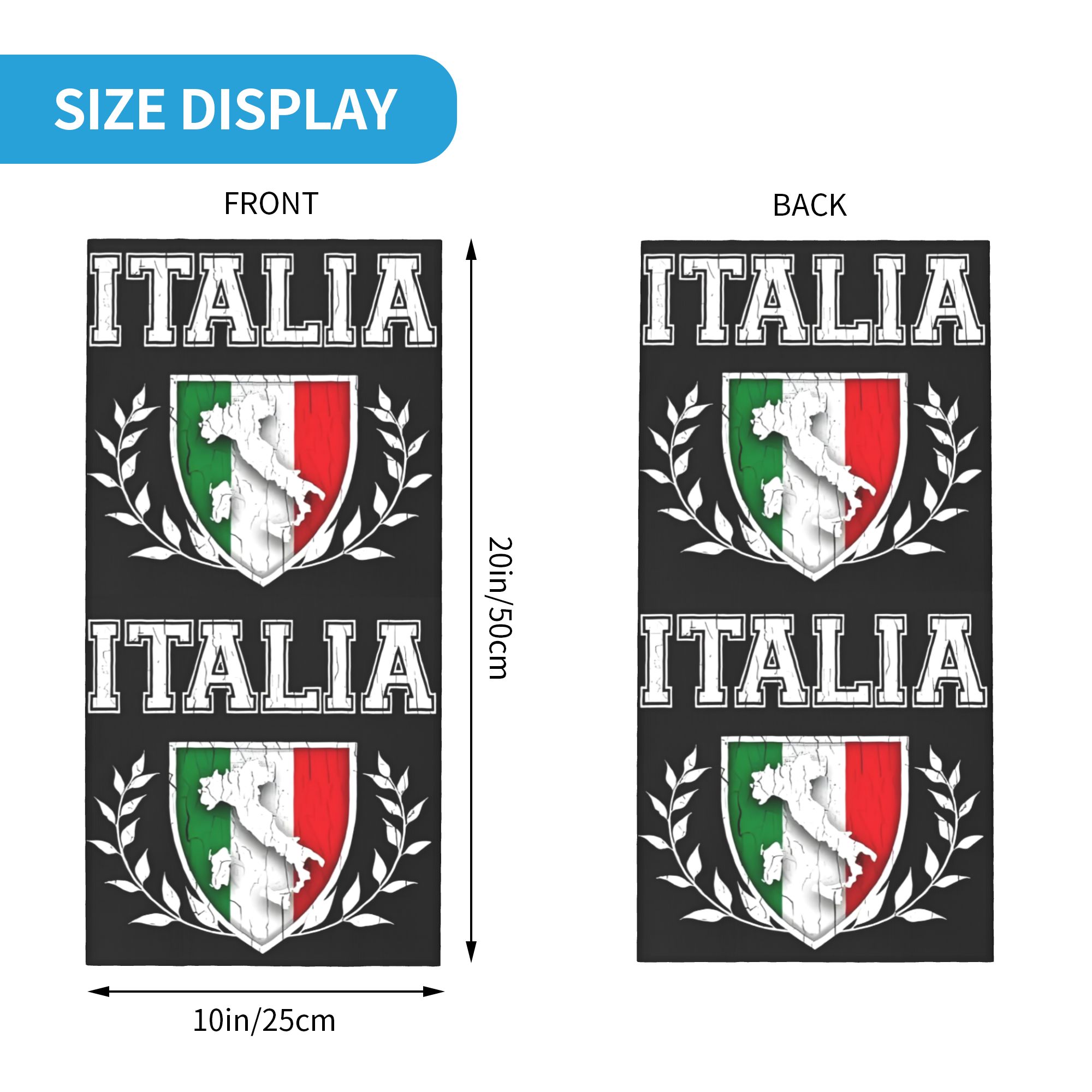 Custom Italy Flag Bandana Neck - Neck Gaiter Fleece บทวิจารณ์และราคา
