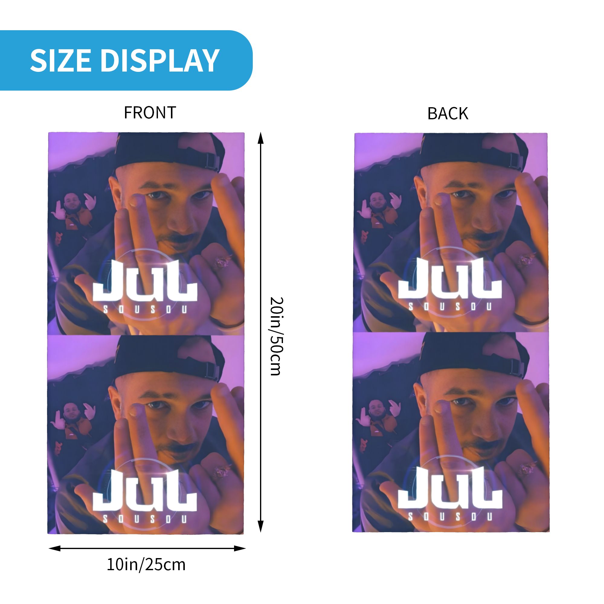 Custom JuL Rap Music Bandana W - Neck Gaiter Fleece บทวิจารณ์และราคา