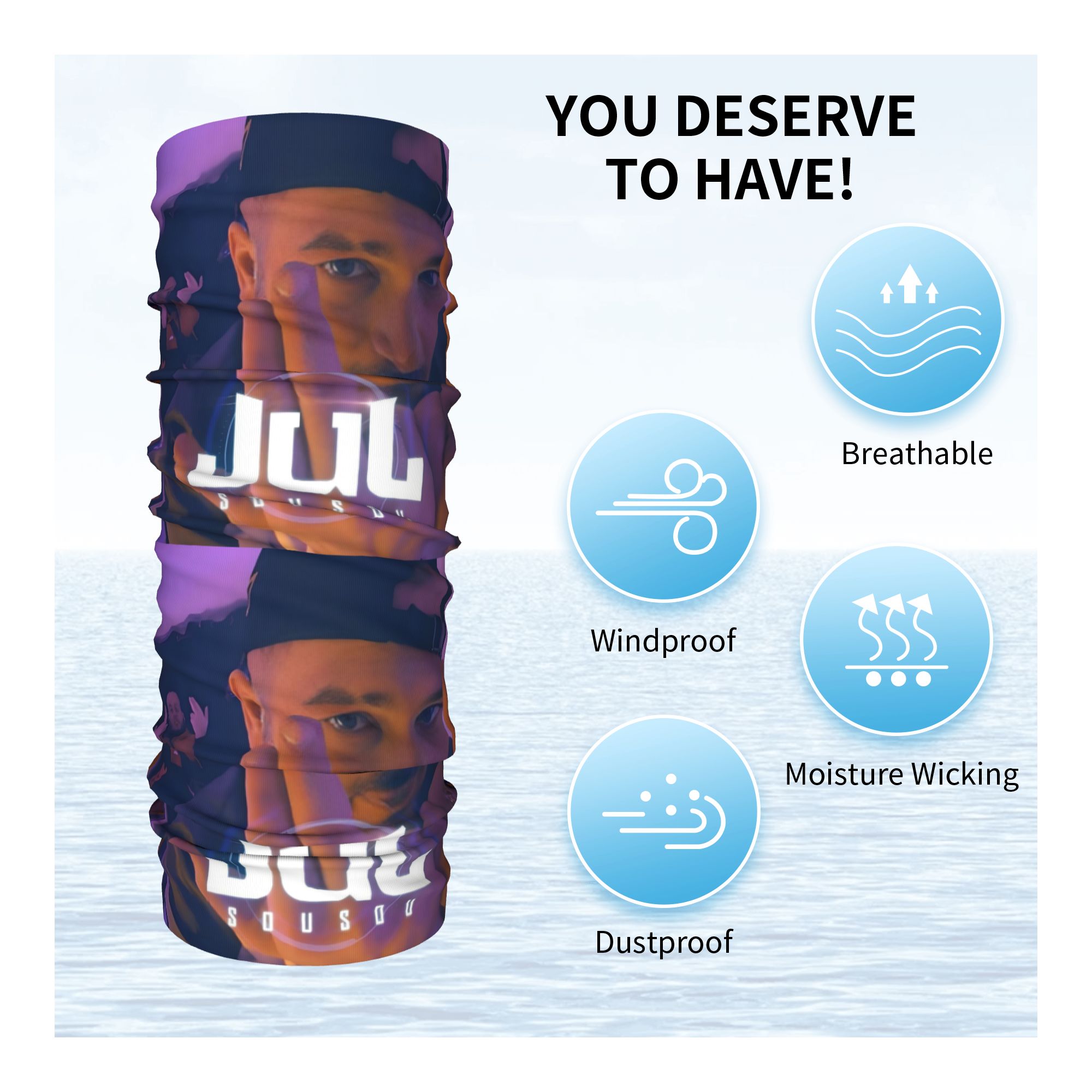Custom JuL Rap Music Bandana W - Neck Gaiter Fleece บทวิจารณ์และราคา
