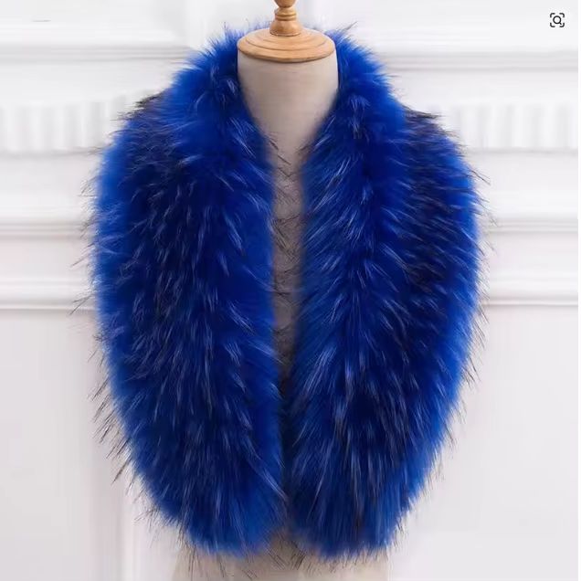 Natural Fur Collar Real raccoo - Shawl Wrap Winter บทวิจารณ์และราคา