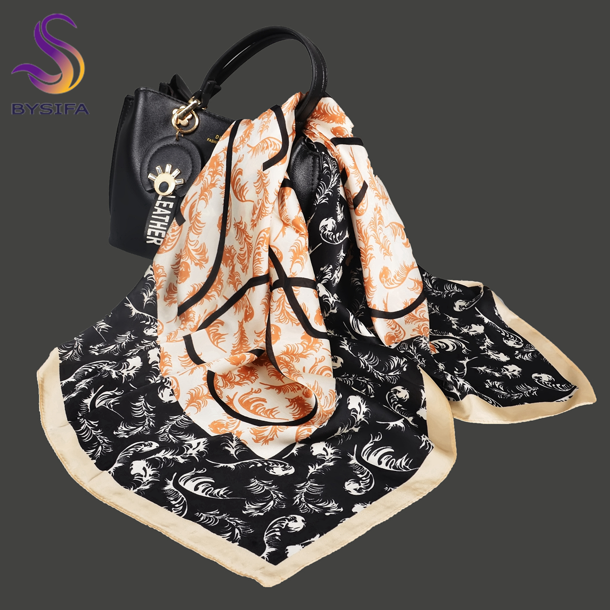 BYSIFA Letters Silk Scarf Shaw - Shawl Wrap Winter บทวิจารณ์และราคา