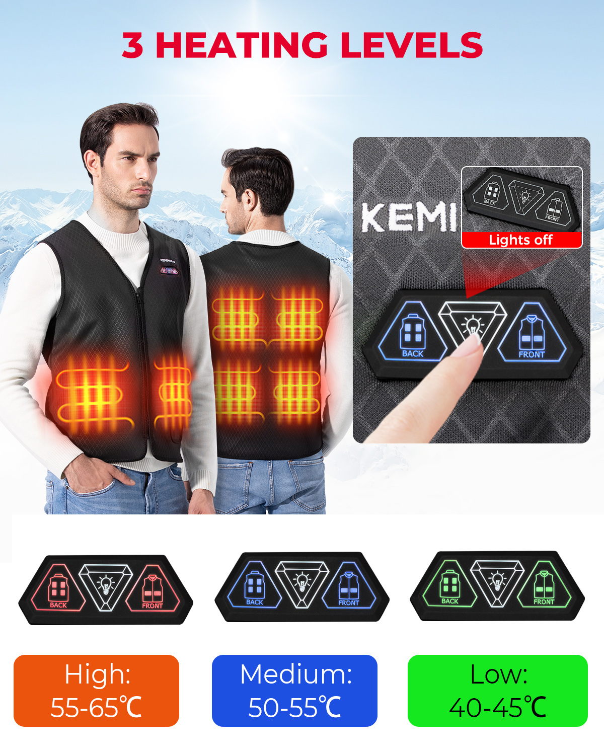 Lightweight Heated Vest USB Po - Heated Vest Battery บทวิจารณ์และราคา