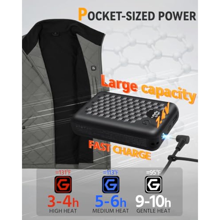 Wulcea Graphene Heated Vest Fo - Heated Vest Battery บทวิจารณ์และราคา