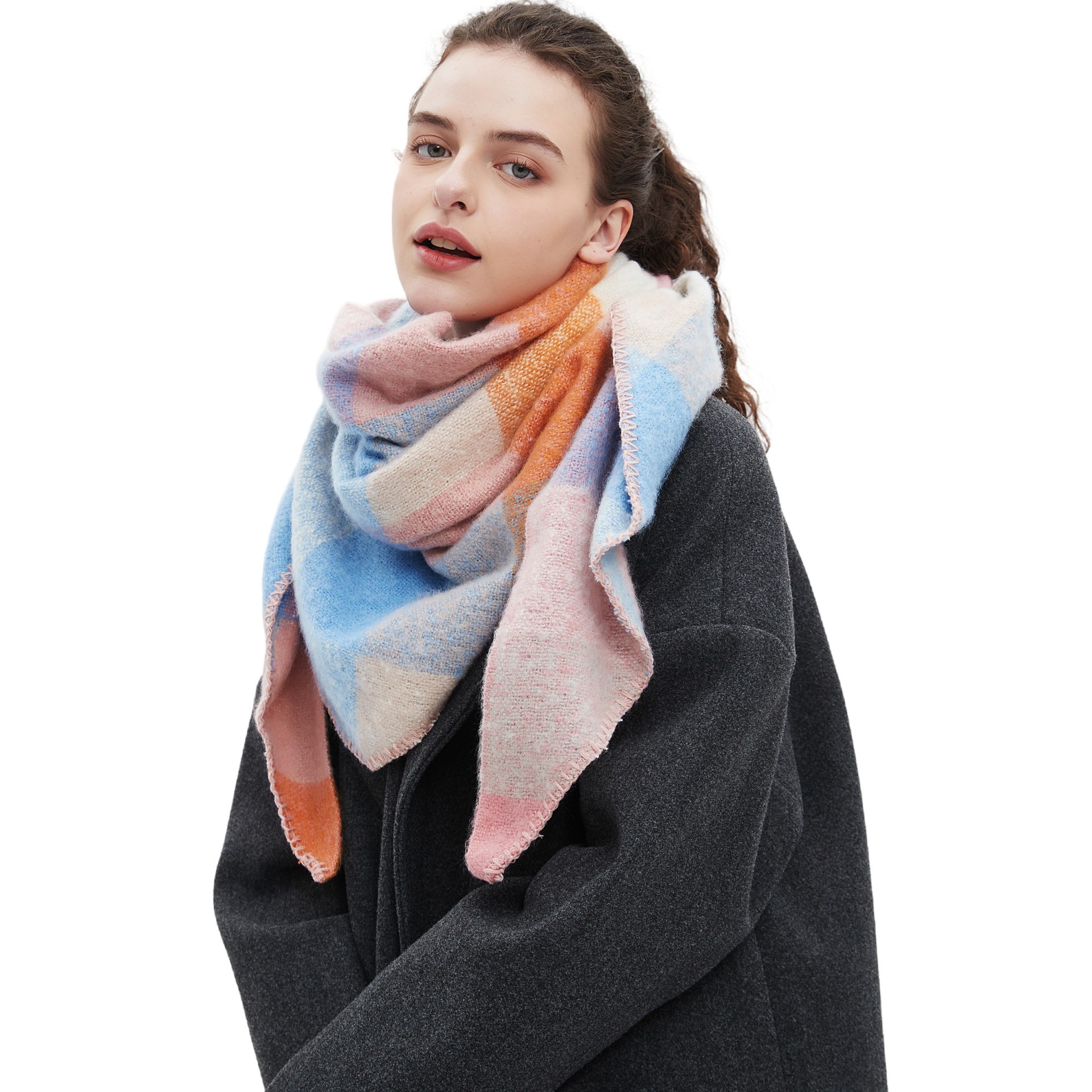 Women's Plaid Scarf Shawl  Sho - Shawl Wrap Winter บทวิจารณ์และราคา