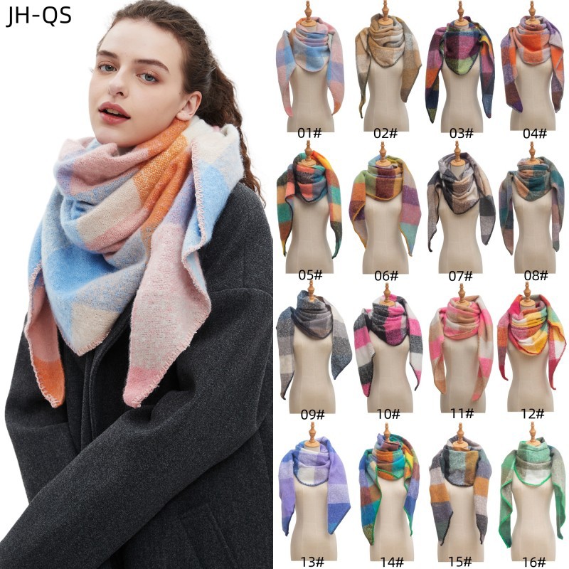 Women's Plaid Scarf Shawl  Sho - Shawl Wrap Winter บทวิจารณ์และราคา