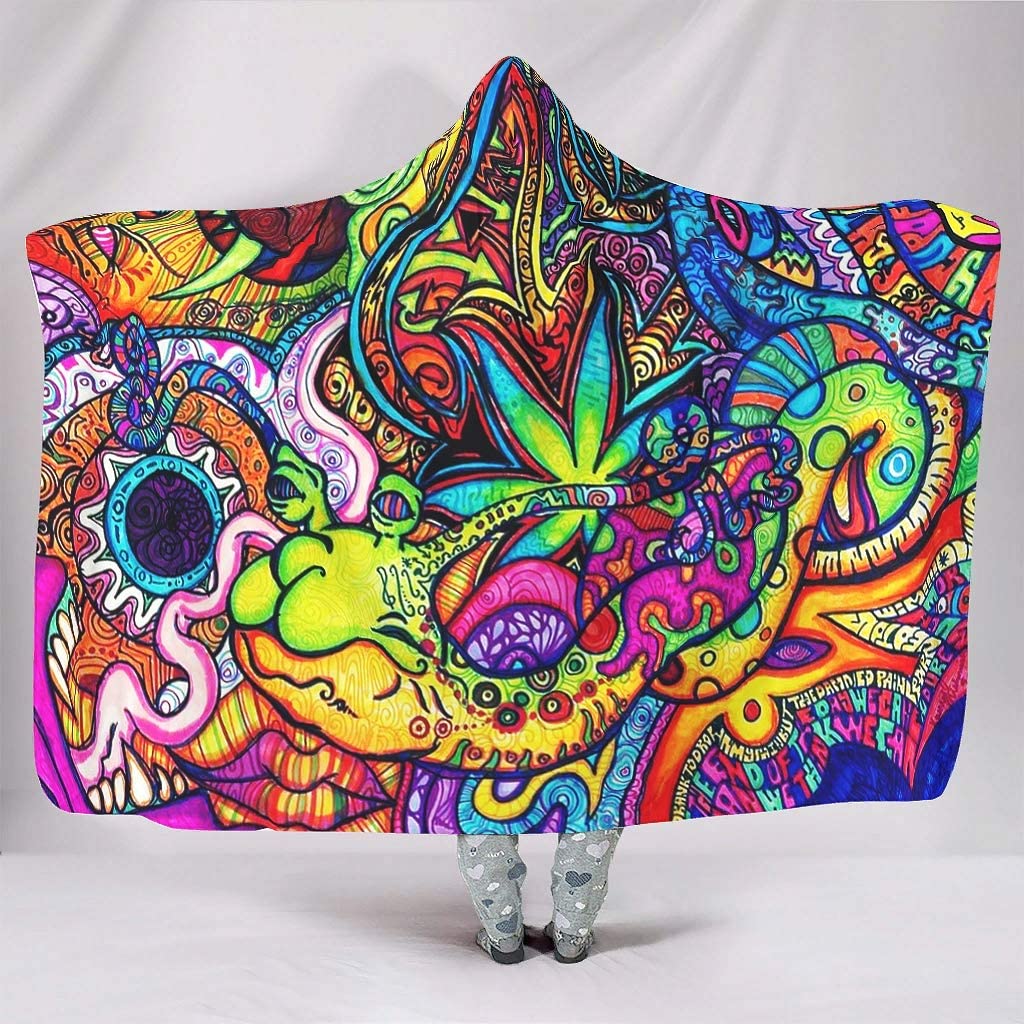 Abstract Bright Trippy Rainbow - Sherpa Hoodie Fleece บทวิจารณ์และราคา