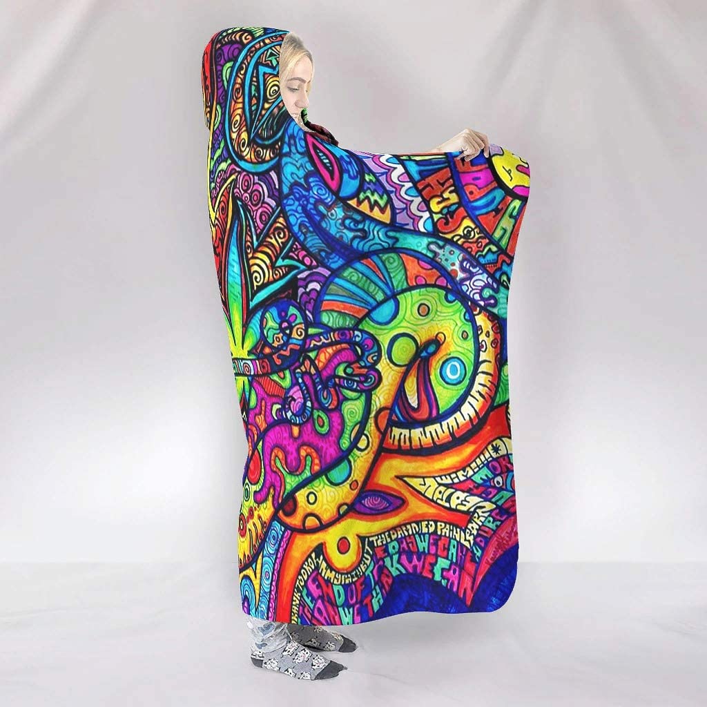 Abstract Bright Trippy Rainbow - Sherpa Hoodie Fleece บทวิจารณ์และราคา
