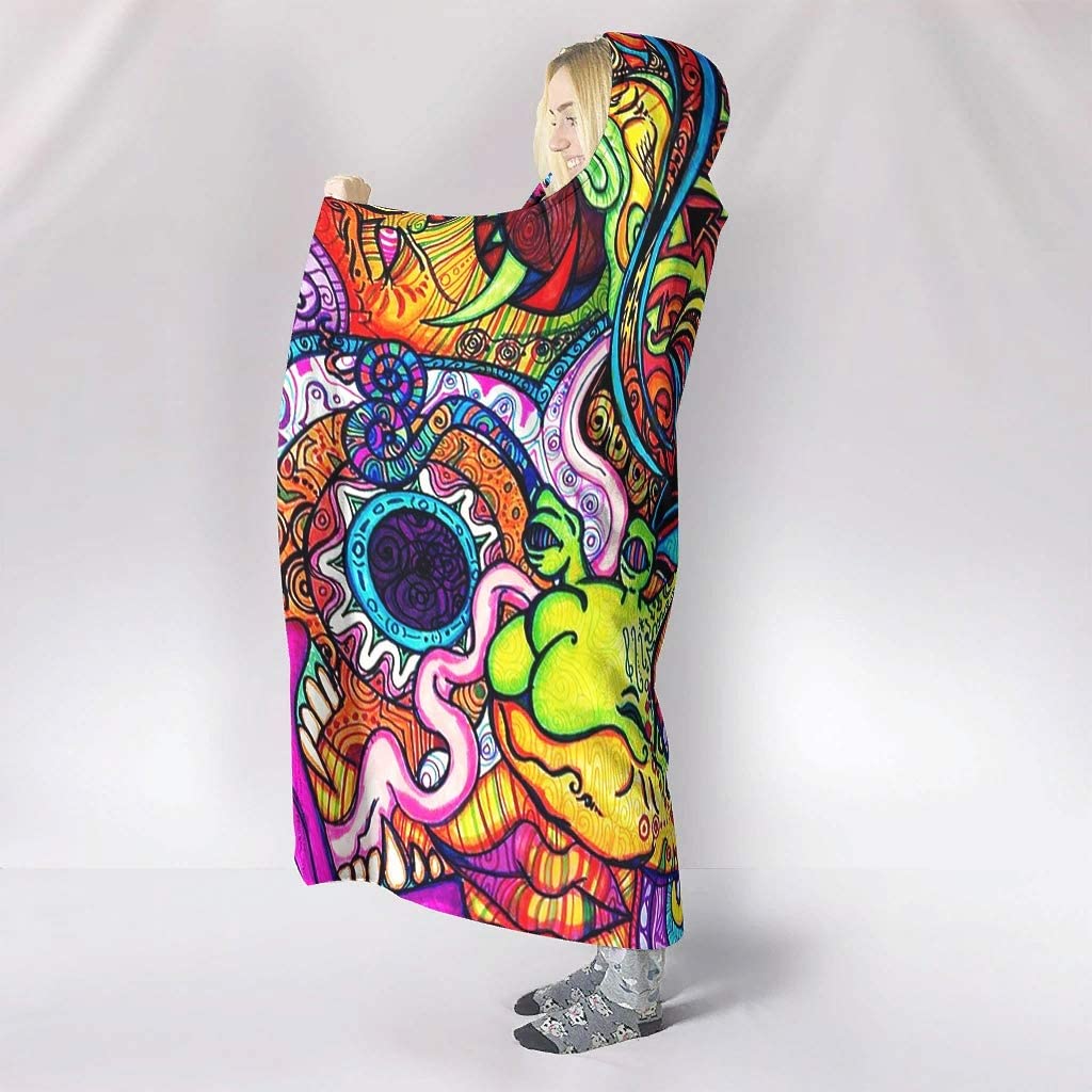 Abstract Bright Trippy Rainbow - Sherpa Hoodie Fleece บทวิจารณ์และราคา