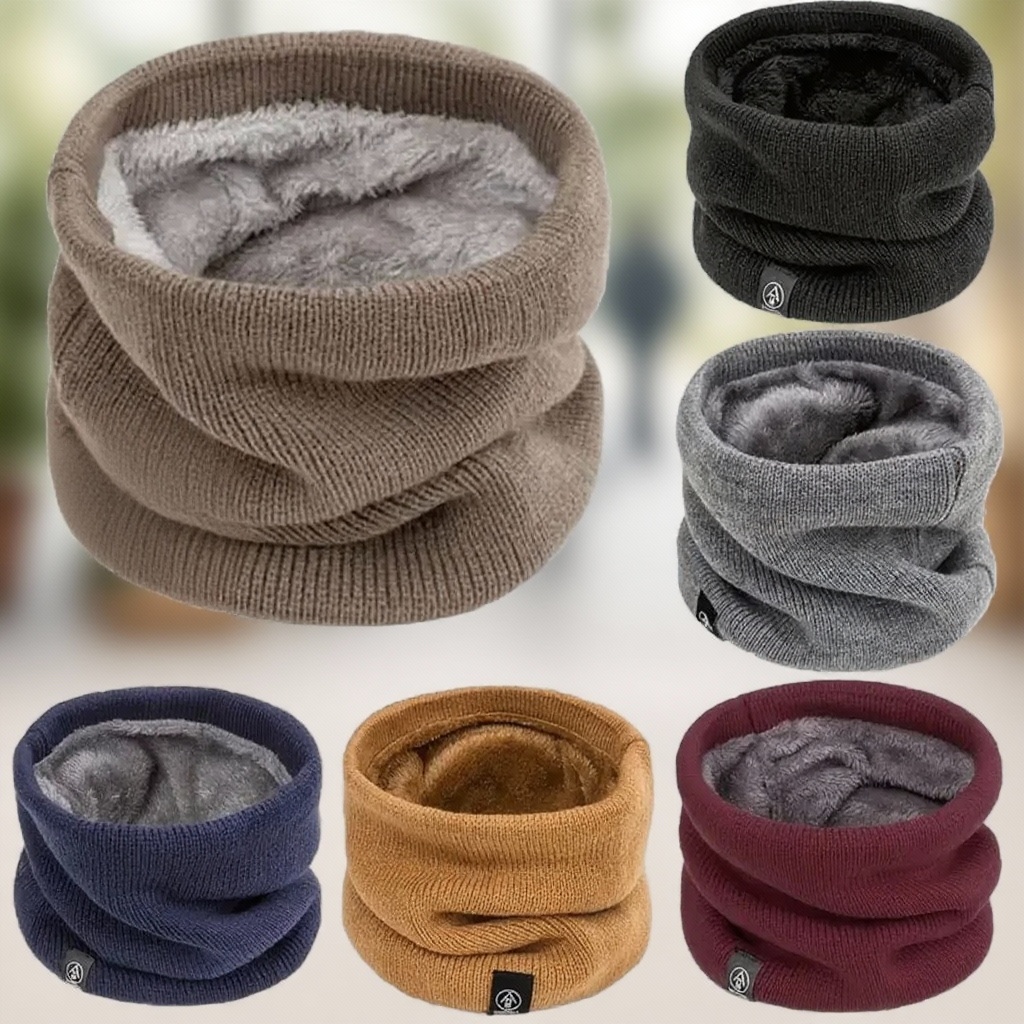 Warm Knitted Scarf Thickened P - Neck Gaiter Fleece บทวิจารณ์และราคา