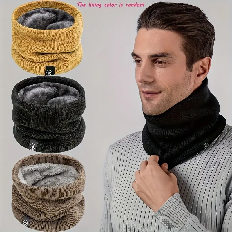 Warm Knitted Scarf Thickened P - Neck Gaiter Fleece บทวิจารณ์และราคา