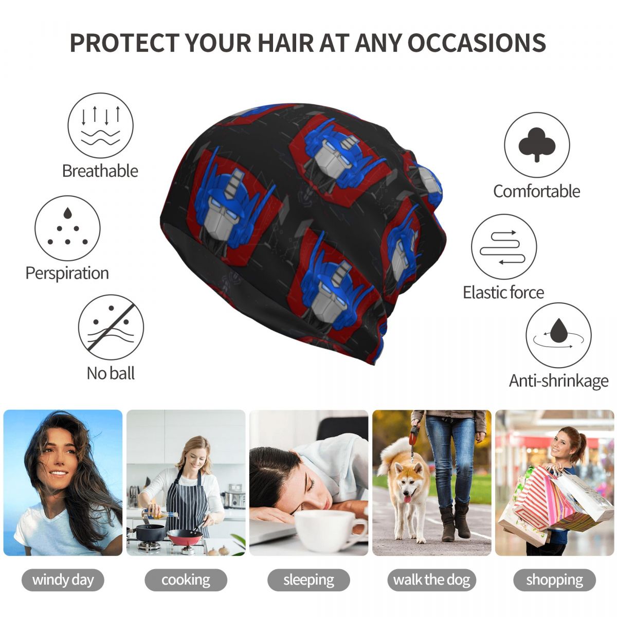 Optimus Prime Bust Bandana Nec - Knit Beanie Hat Warm บทวิจารณ์และราคา