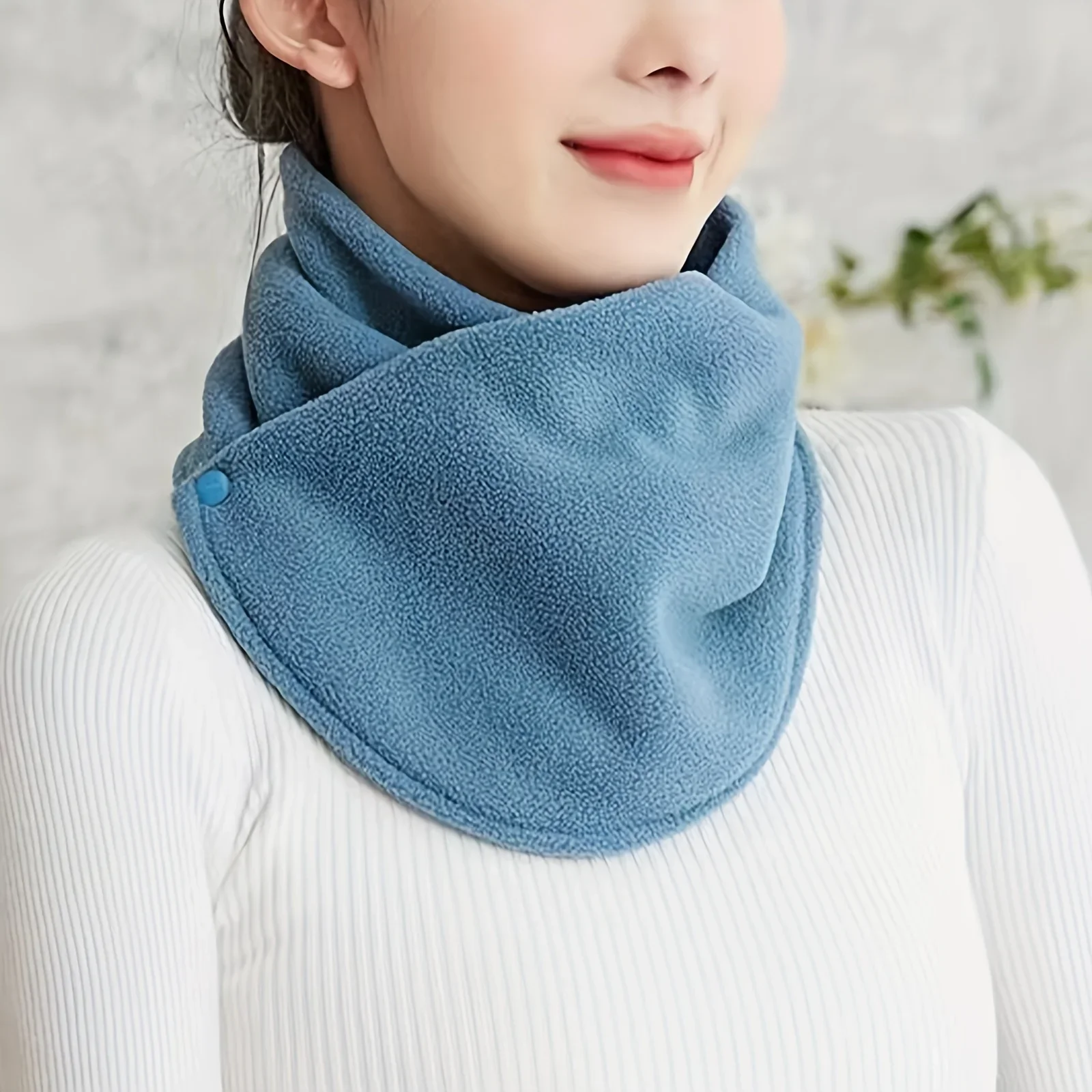Classic Solid Color Snap Neck  - Neck Gaiter Fleece บทวิจารณ์และราคา