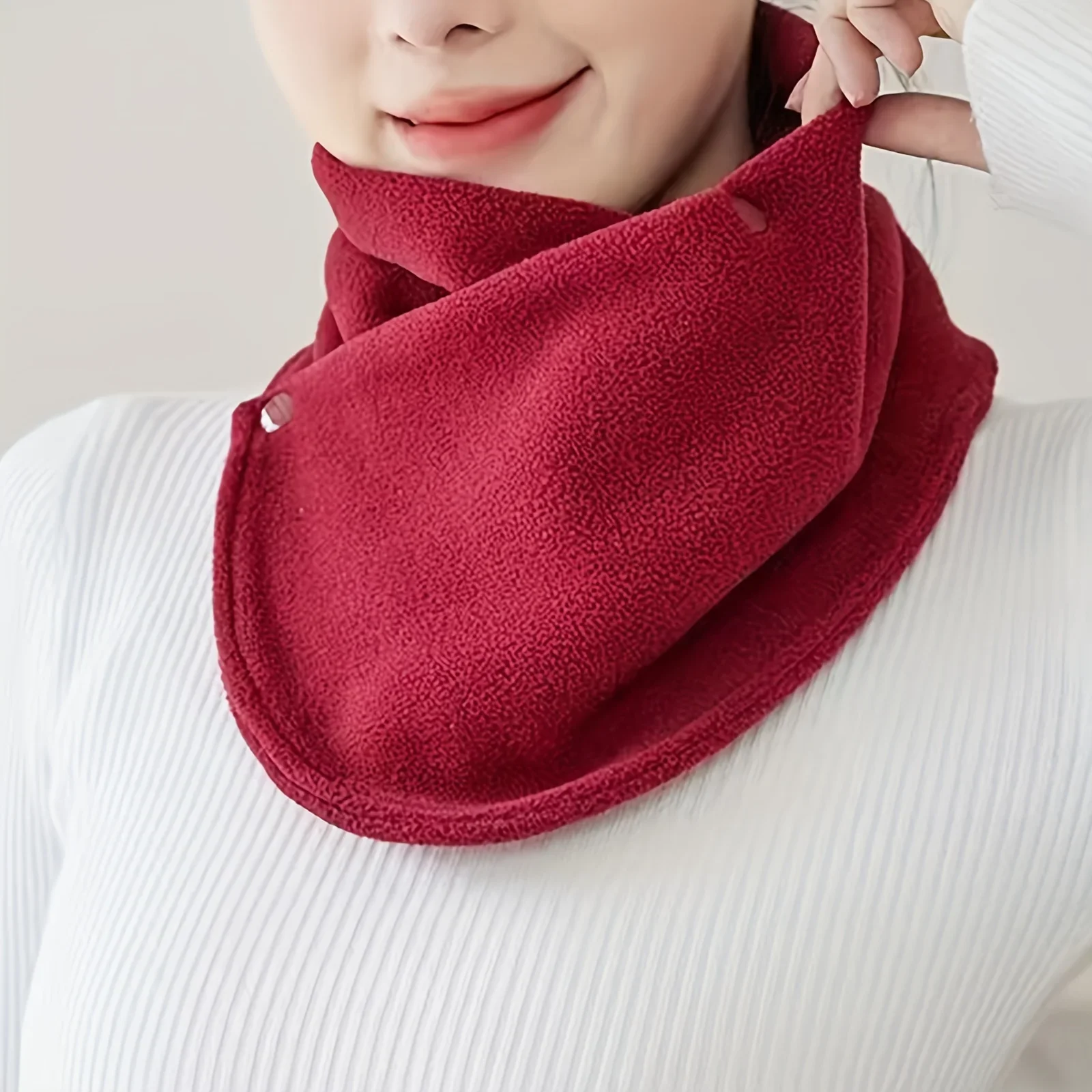 Classic Solid Color Snap Neck  - Neck Gaiter Fleece บทวิจารณ์และราคา
