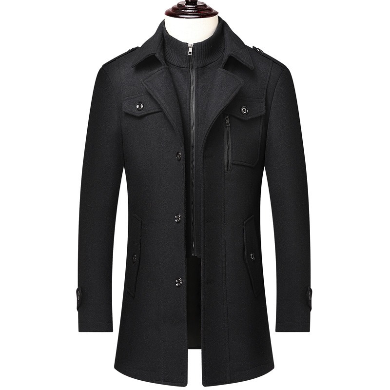 Men's Winter Wool Blend Coat D - Wool Coat Peacoat บทวิจารณ์และราคา