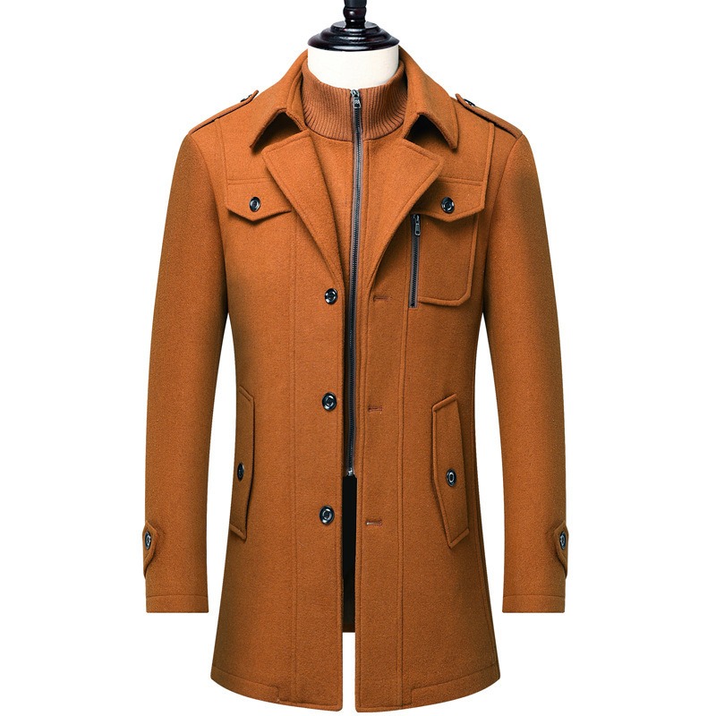 Men's Winter Wool Blend Coat D - Wool Coat Peacoat บทวิจารณ์และราคา