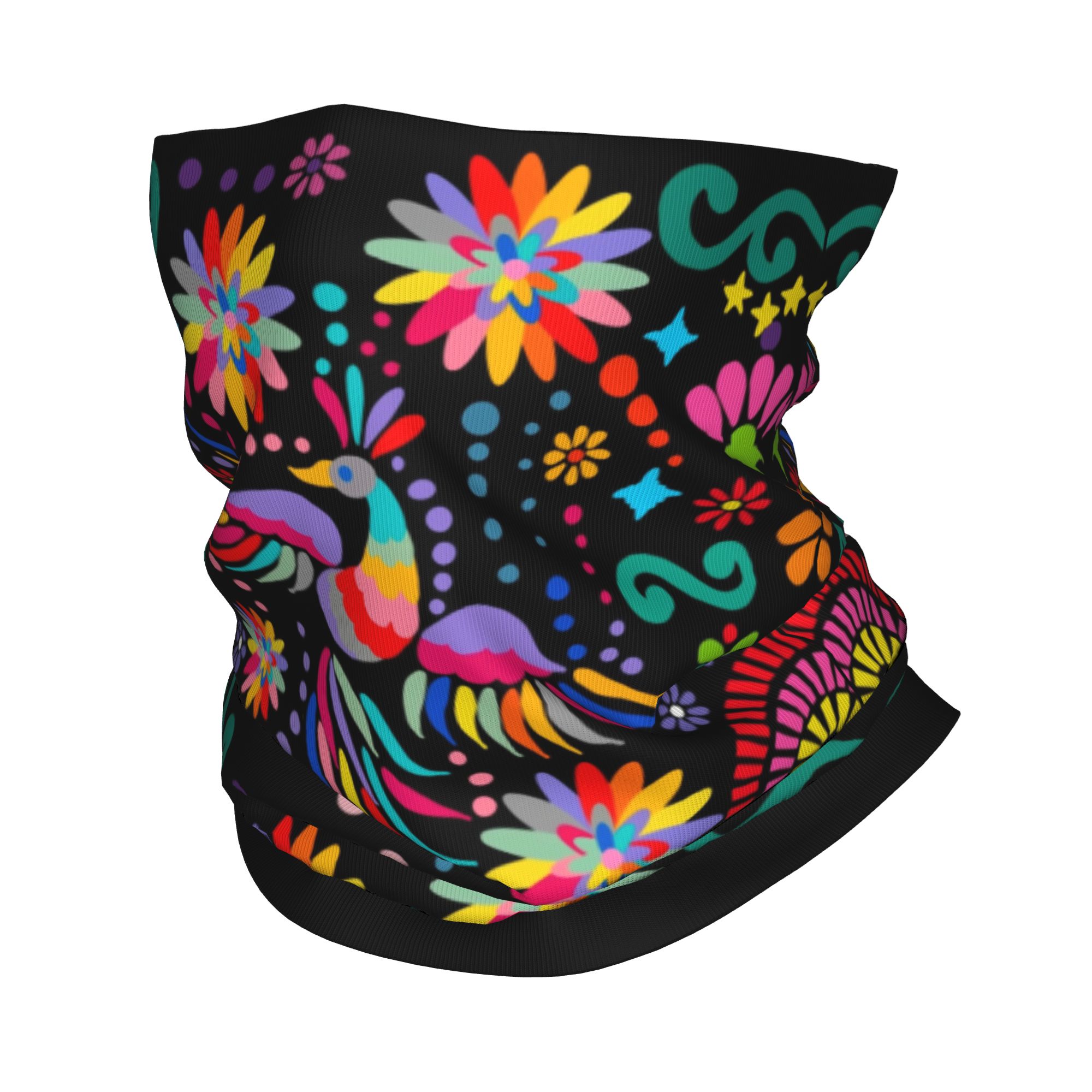 Custom Mexican Floral Flower T - Neck Gaiter Fleece บทวิจารณ์และราคา
