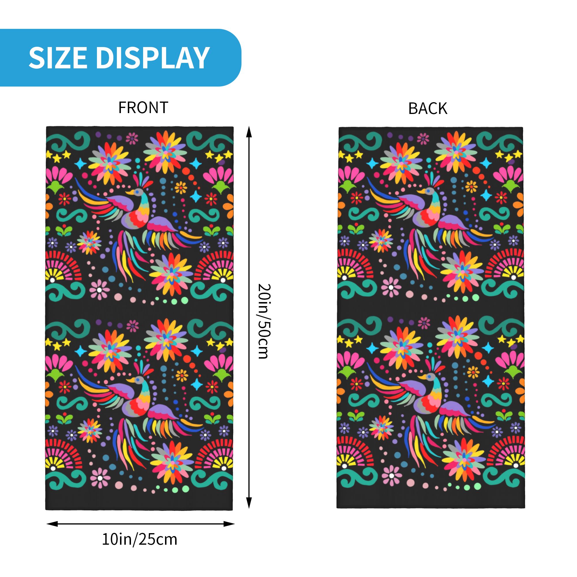 Custom Mexican Floral Flower T - Neck Gaiter Fleece บทวิจารณ์และราคา