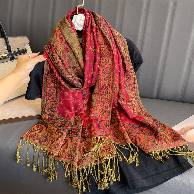 Tassel Blanket Design Thick Pa - Cashmere Pashmina Wrap บทวิจารณ์และราคา