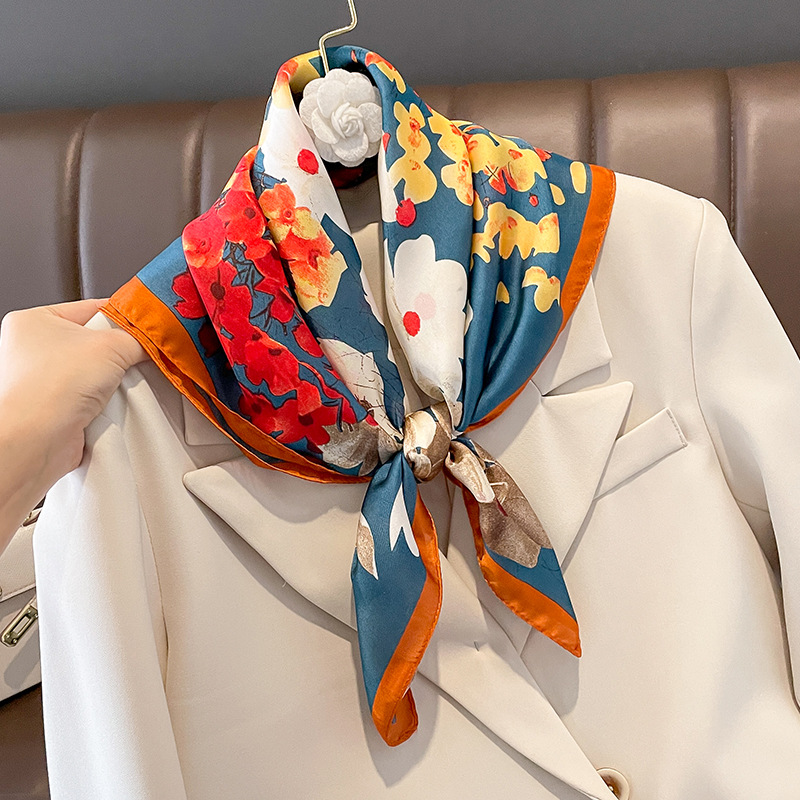 70x70cm Silk Scarf Square For  - Shawl Wrap Winter บทวิจารณ์และราคา
