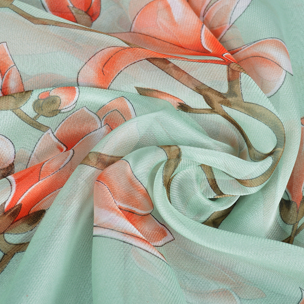 BYSIFA| Light Green Silk Scarf - Shawl Wrap Winter บทวิจารณ์และราคา