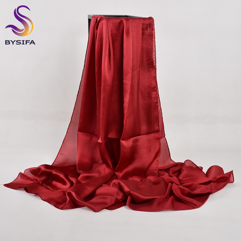 [BYSIFA] Solid Color Silk Scar - Shawl Wrap Winter บทวิจารณ์และราคา