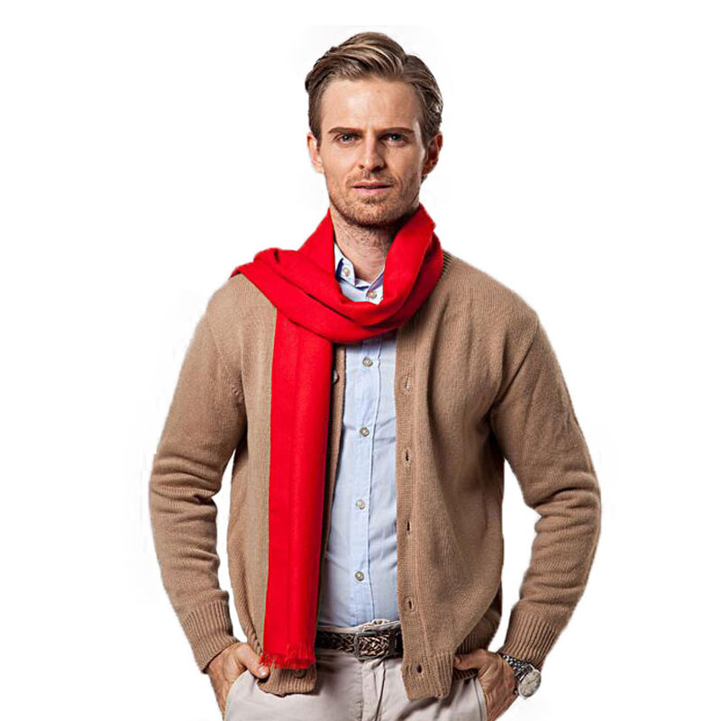 Fashion Winter Solid Color Men - Wool Scarf Men บทวิจารณ์และราคา