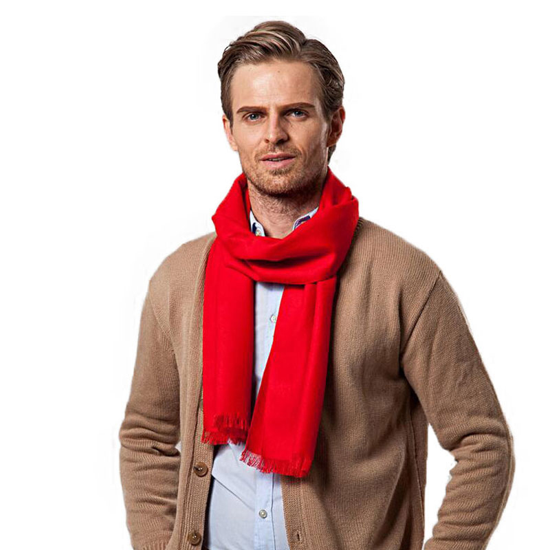 Fashion Winter Solid Color Men - Wool Scarf Men บทวิจารณ์และราคา