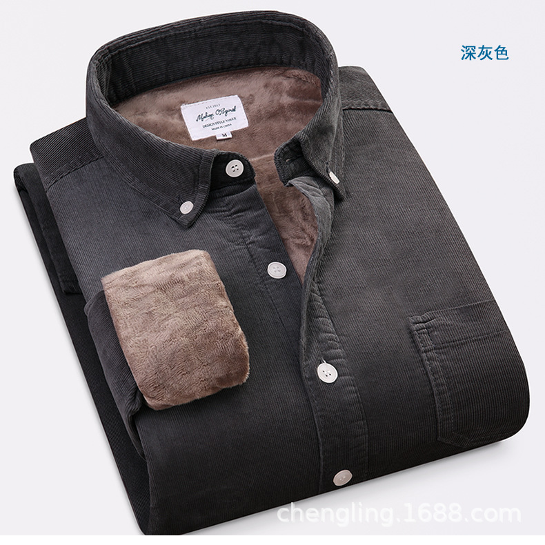 Corduroy Warm Shirts Cotton Pl - Flannel Shirt Lined บทวิจารณ์และราคา