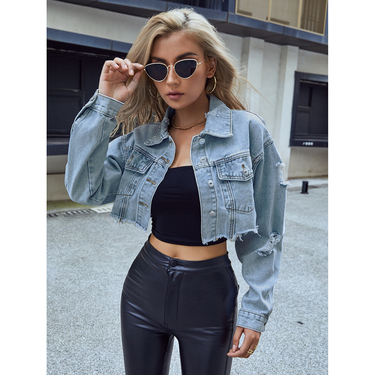 Women Denim Coats Solid Short  - Down Jacket Packable บทวิจารณ์และราคา
