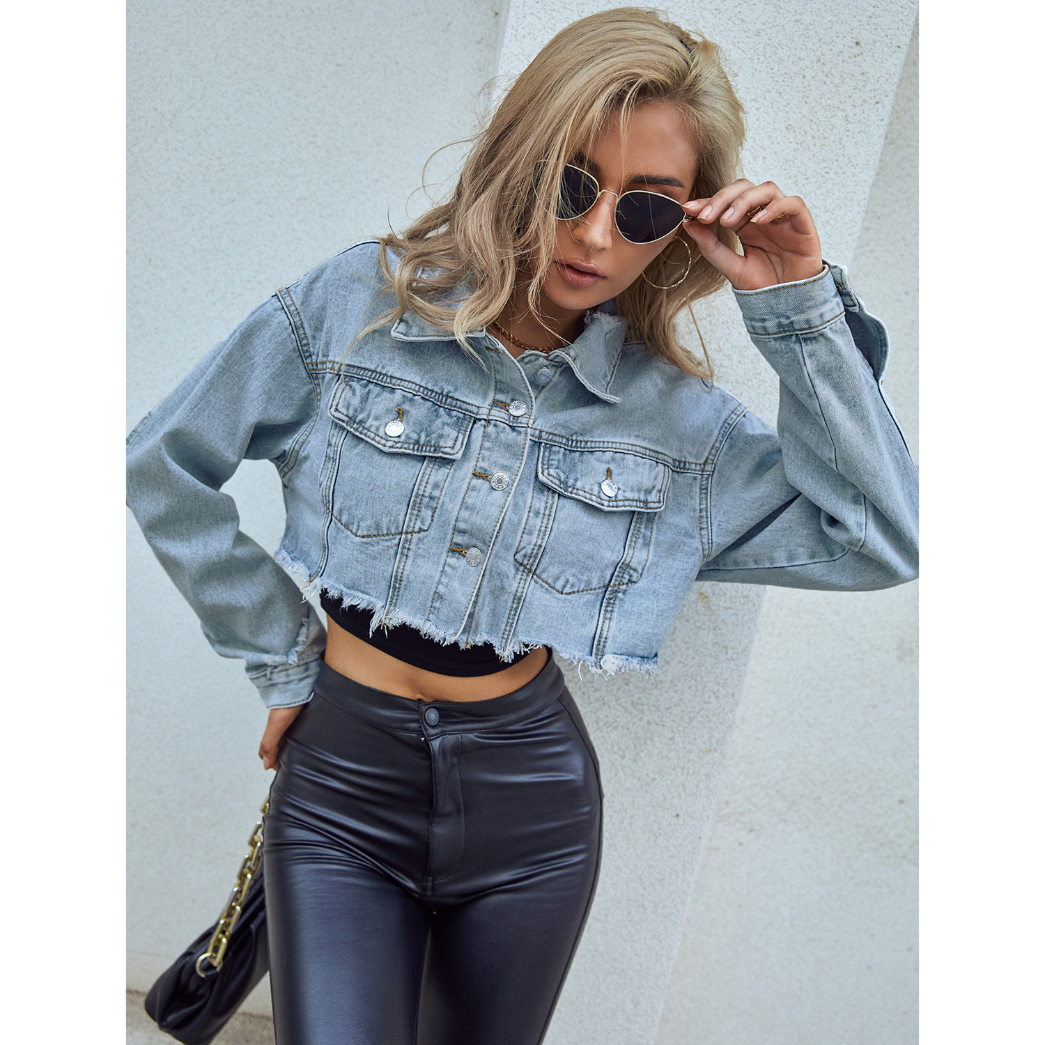 Women Denim Coats Solid Short  - Down Jacket Packable บทวิจารณ์และราคา
