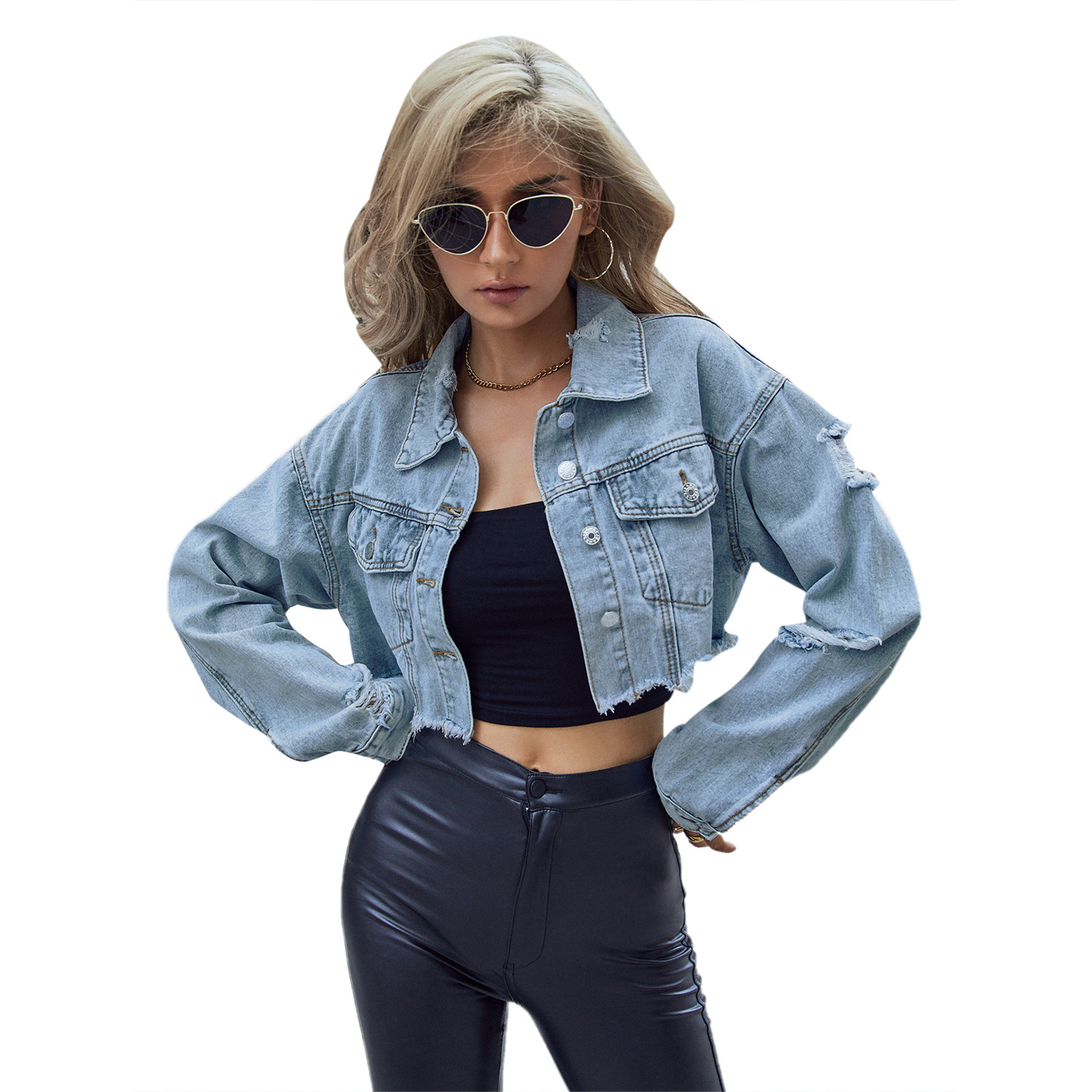 Women Denim Coats Solid Short  - Down Jacket Packable บทวิจารณ์และราคา